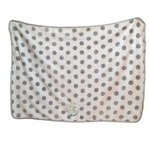 Garanimals Owl Gray Polka Dot White Fleece Baby Security Lovey Blanket 38" X 29"